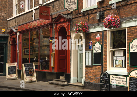 Restaurants and hotel in Low Petergate York North Yorkshire England UK United Kingdom GB Great Britain Stock Photo