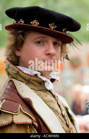 PORTRAIT OF YOUNG MAN DRESSED IN CLOTHES OF RENAISSANCE PERIOD Stock Photo