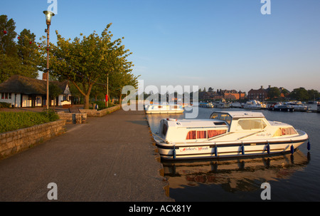 Oulton Broad on a summer morning in the Suffolk Broads Stock Photo