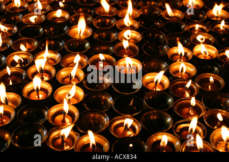 Prayer candles in the monastery at Swayambhunath