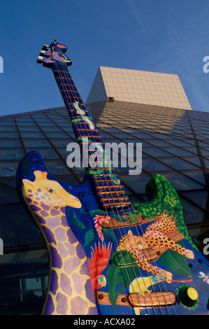 Jungle Jam guitar sculpture by Adriana Russo Caso at Guitar Mania 2004 at the Rock and Roll Hall of Fame and Museum Stock Photo