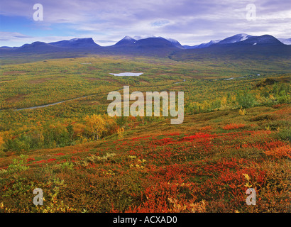 Symbol of Lappland is Lapporten cut into mountains in Abisko National Park above Arctic Circle in Sweden Stock Photo