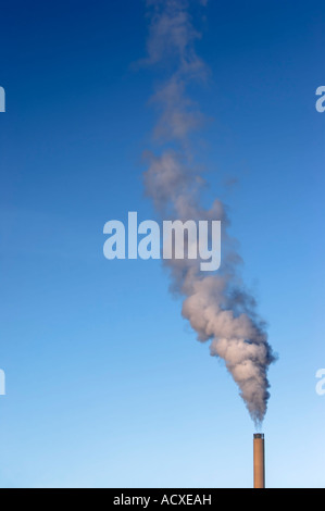 Hanasaari Unit B coal power plant smokestack as seen from Kruunuhaka, Helsinki, Finland Stock Photo