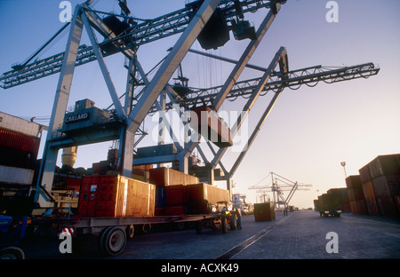 Kenya, Mombasa. The container terminal at Kilindini Harbour, Mombasa Port. Stock Photo