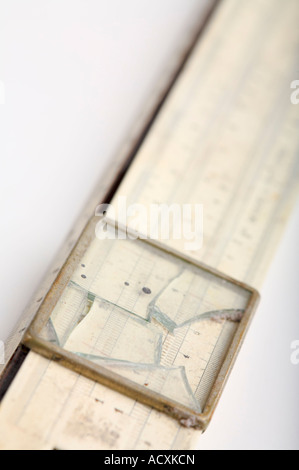 Close up of a broken slide rule. Stock Photo