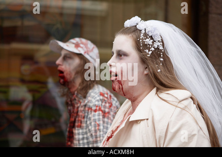 A zombie walk event in Helsinki Stock Photo