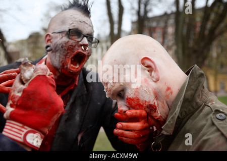 A zombie walk event in Helsinki Stock Photo