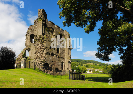 Crickhowell Castle, also known as Alisby's Castle, in the Welsh town of Crickhowell in the Bannau Brycheiniog (Brecon Beacons) National Park. Powys, Wales Stock Photo