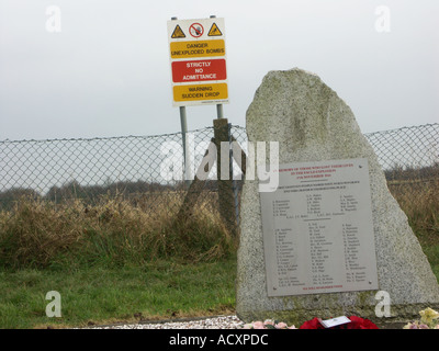 Memorial at the site of Fauld Crater Stock Photo