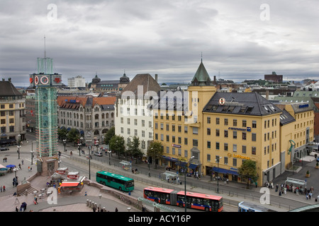 Cityscape with the Rica Oslo Hotel at the Oslo Sentralstasjon (Central Station), Norway Stock Photo