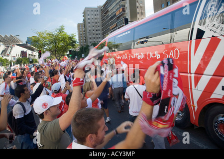 Local derby between Sevilla FC and Real Betis Balompie, Spain Stock Photo