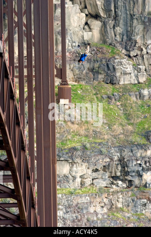 BASE Jumping Off The Perrine Bridge Near Twin Falls ID Stock Photo - Alamy