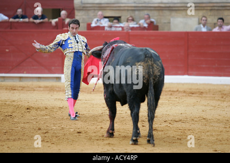 Enrique Ponce, a Spanish matador during a bullfight, Spain Stock Photo