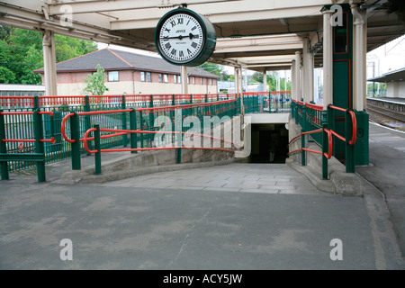 Brief Encounter clock at Carnforth railway station, Lancashire Stock Photo