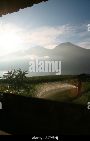 Batur volcano on the sunrise Stock Photo - Alamy