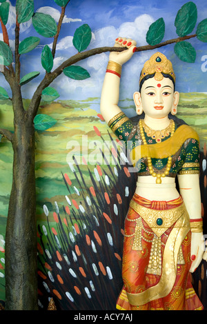 Maya Devi holding the branch of a pipal tree before giving birth to Siddhartha. Gautama Nuns Temple. Lumbini. Nepal Stock Photo