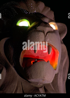 Sentosa Merlion at night, Sentosa Merlion, Singapore Stock Photo