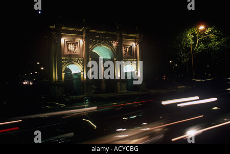 Marble Arch at night, London, England Stock Photo