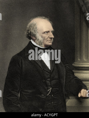 Russell, John, 18.8.1792 - 29.5.1878, British politician (Whig), Prime Minister 1846 - 1853, half length, engraving by Holl, 19th century, later coloured, Artist's Copyright has not to be cleared Stock Photo