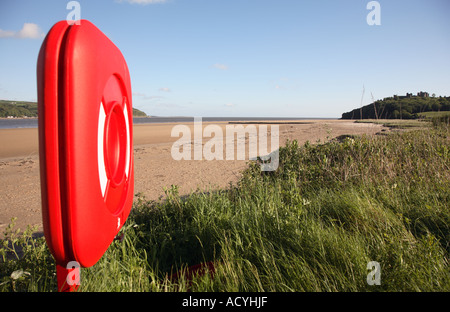 Sandy beach at Llanstephan Stock Photo