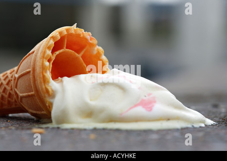 Dropped Ice Cream Cone Stock Photo