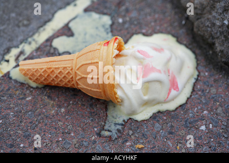 Dropped Ice Cream Cone Stock Photo
