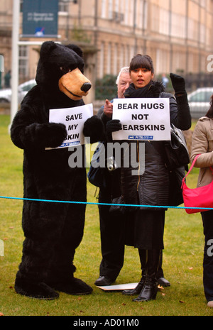 DEMONSTRATORS FROM PEOPLE FOR THE ETHICAL TREATMENT OF ANIMALS PETA Stock Photo