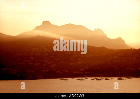 Sunrise Over the Bay of Agay Near St Raphael, South of France Stock Photo