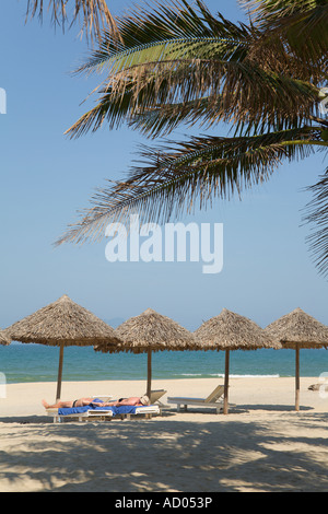 Cua Dai Beach and Holidaymakers 'Hoi An' Vietnam Stock Photo