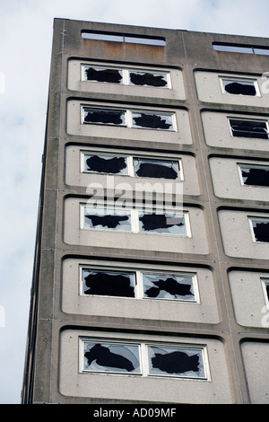 A derelict block of flats in Birmingham UK Stock Photo