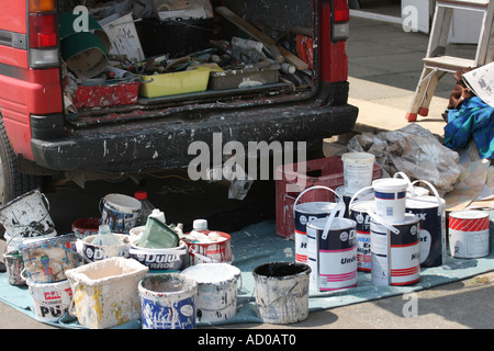 back of painters van Stock Photo