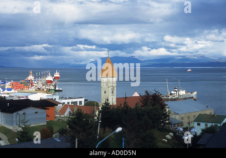 View over Beagle Channel from Ushuaia, Argentina Stock Photo
