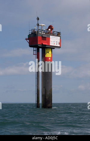 The Seaflow Marine Current Turbine project off the coast of Lynmouth North Devon England UK Stock Photo