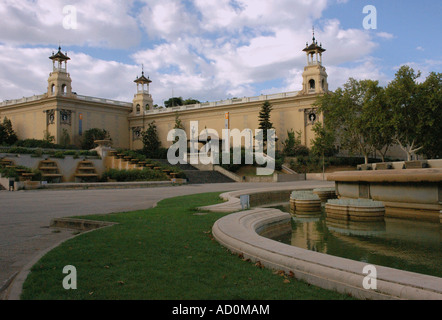 View of Museu Nacional d'Art de Catalunya Plaça de Espanya Barcelona Barça Catalonia Cataluña Costa Brava España Spain Europe Stock Photo