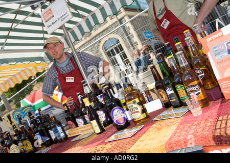 England Bristol Millennium Square produce market in progress bottled beer stall Stock Photo