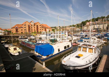 England Bristol boats moored in Baltic Wharf Marina Stock Photo