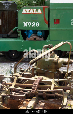 Industrial narrow gauge railway demonstration track at Twyford Waterworks near Winchester, Hampshire, England. Stock Photo