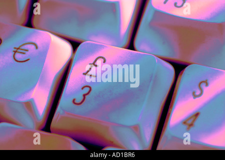 Currency keys on computer Stock Photo