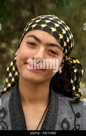 Smiling Gypsy Girl from Karshi with Scarf Stock Photo