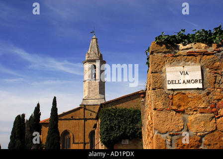 Love Street Pienza Val d' Orcia Tuscany Italy Stock Photo