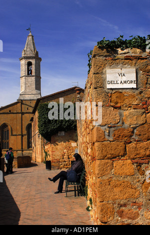 Love Street Pienza Val d' Orcia Tuscany Italy Stock Photo