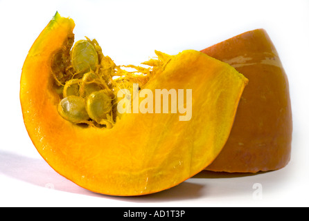 Orange Pumpkin wedges Stock Photo