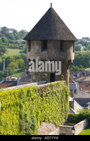 Budapest Hungary turret gazebo on the walls of the former royal palace now national gallery museum and gardens Stock Photo