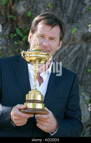 Nick Faldo with the RYDER CUP Trophy Nick is the Captain of the 2008 Ryder CupEuropean Team Stock Photo