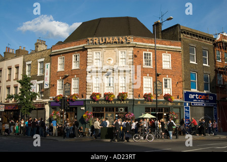 The Golden Heart pub in Spitalfields in the East End of London England UK Stock Photo