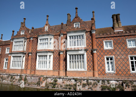 Europe England Suffolk Helmingham Hall Tudor Building Facade Tollemache Family Home Stock Photo