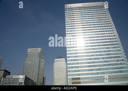 Citibank, Barclays and One Canada Square at Canary Wharf, London England Stock Photo