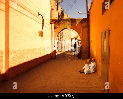 The narrow streets in the medina,Marrakesh,Morocco Stock Photo