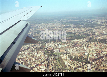 Plane View Rome aerial view of wing and rome from plane Stock Photo - Alamy