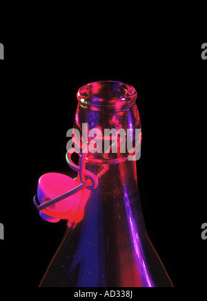 Colorful Glass Bottle Detail Abstract Closeup Studio Still Life Stock Photo